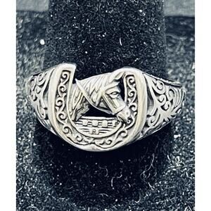 New Condition Sterling Silver Horseshoe Ring Size 10.00